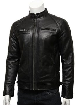 Brandslock-Hommes-Veste-motard-en-cuir-noir-BNWT-100-cuir-vritable-S-5XL-0-1