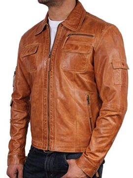 Brandslock homme blouson veste motard en cuir d’origine cru Brandslock homme blouson veste motard en cuir d’origine cru 3