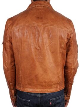 Brandslock homme blouson veste motard en cuir d’origine cru Brandslock homme blouson veste motard en cuir d’origine cru 5