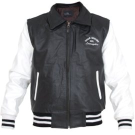 Eagle-Square-Blouson-Teddy-Cuir-Noir-Et-Blanc-Noir-0