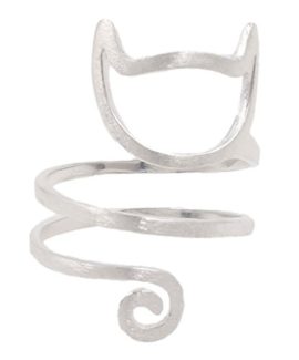 En argent sterling 925 brossé pour chat de taille de la bague réglable En argent sterling 925 brossé pour chat de taille de la bague réglable 2