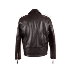 Homme-Noir-Ghost-Rider-Metal-Spikes-En-Cuir-Mottard-Veste-0-0