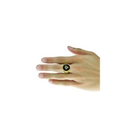 ISADY-Mateo-Gold-Bague-Homme-Chevalire-Franc-Maonnerie-Templier-Oxyde-de-zirconium-Email-noir-0-0