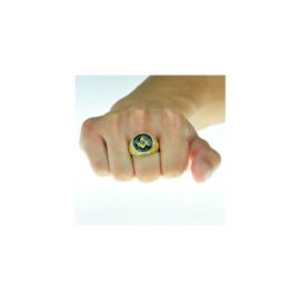 ISADY-Mateo-Gold-Bague-Homme-Chevalire-Franc-Maonnerie-Templier-Oxyde-de-zirconium-Email-noir-0-2