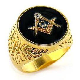 ISADY-Mateo-Gold-Bague-Homme-Chevalire-Franc-Maonnerie-Templier-Oxyde-de-zirconium-Email-noir-0