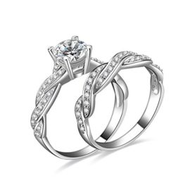 JewelryPalace 1.92ct Magnifique Bagues de Fiançailles Femme Infini Alliance Mariage Anniversaire Amour 2 Anneaux Ensemble en Argent Sterling 925 en Zircon Cubique de Synthèse CZ JewelryPalace 1.92ct Magnifique Bagues de Fiançailles Femme Infini Alliance Mariage Anniversaire Amour 2 Anneaux Ensemble en Argent Sterling 925 en Zircon Cubique de Synthèse CZ