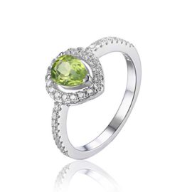 JewelryPalace Magnifique Bague Verte Goutte d’Eau Femme en Argent Sterling 925 en Péridot Naturel 1.11ct JewelryPalace Magnifique Bague Verte Goutte d’Eau Femme en Argent Sterling 925 en Péridot Naturel 1.11ct