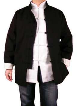 Lin-Premium-Col-Mao-Veste-Noire-Tai-Chi-Arts-Martiaux-Blouson-Homme-Tailleur-101-0-3