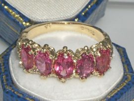 Magnifique-Bague-Tourmaline-rose-Or-jaune-9-carats-Pierres-Prcieuses-100-Vritables-Style-Victorien-Tailles-50–64-0-1