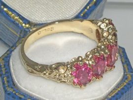 Magnifique-Bague-Tourmaline-rose-Or-jaune-9-carats-Pierres-Prcieuses-100-Vritables-Style-Victorien-Tailles-50–64-0-2