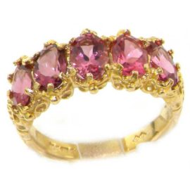 Magnifique-Bague-Tourmaline-rose-Or-jaune-9-carats-Pierres-Prcieuses-100-Vritables-Style-Victorien-Tailles-50–64-0