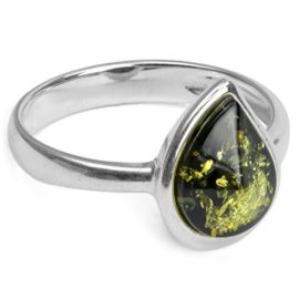 Noda bague Goutte pour femme en argent 925 et ambre vert Noda bague Goutte pour femme en argent 925 et ambre vert 3