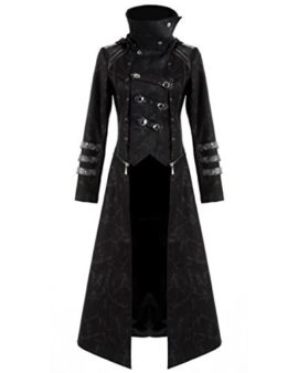 Punk-Rave-Scorpion-Hommes-Manteau-Veste-Longue-Steampunk-Gothique-Noir--Capuche-Fashion-0