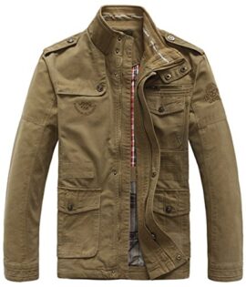 SZYYSD Mode Coton Nouveaux hommes pied de col Veste Manteau militaire Armée SZYYSD Mode Coton Nouveaux hommes pied de col Veste Manteau militaire Armée