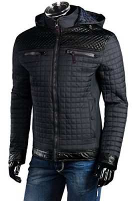 TRISENS-Veste-pour-homme-matelasse-demi-saison-similicuir–capuche-chaude-0-0