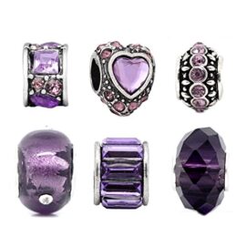 Violet LOT de 6 Charms pour bracelets style Pandora/Trollbeads/Chamilia Charme par Truly Charming Violet LOT de 6 Charms pour bracelets style Pandora/Trollbeads/Chamilia Charme par Truly Charming 2