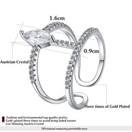 Yoursfs 18k plaqué Argent Solitaires en Crsital australien pavés de Bague ajustable pour Femmes ou Filles comme cadeau ou pour Noël Yoursfs 18k plaqué Argent Solitaires en Crsital australien pavés de Bague ajustable pour Femmes ou Filles comme cadeau ou pour Noël 4