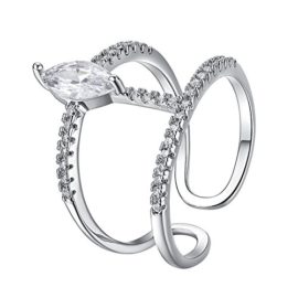 Yoursfs 18k plaqué Argent Solitaires en Crsital australien pavés de Bague ajustable pour Femmes ou Filles comme cadeau ou pour Noël Yoursfs 18k plaqué Argent Solitaires en Crsital australien pavés de Bague ajustable pour Femmes ou Filles comme cadeau ou pour Noël 2