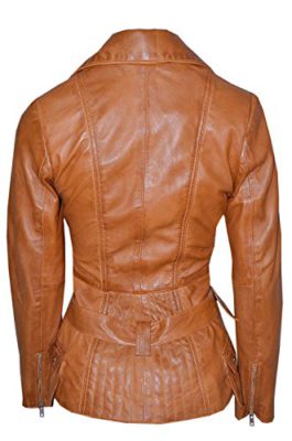 2812 FÉMININ chers TAN Vintage lavés Biker Style Designer véritable veste en cuir 2812 FÉMININ chers TAN Vintage lavés Biker Style Designer véritable veste en cuir 3