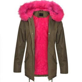 Amber-Orchid-Femmes-Capuche-Ample-Color-Rose-Bleu-Fourrue-Veste-Parka-0