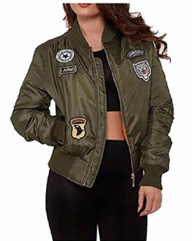 Auxo Chaud Blouson Femme Cool Bomber Veste Aviateur Classique Matelassé Vintage Manteaux Jacket Coat Auxo Chaud Blouson Femme Cool Bomber Veste Aviateur Classique Matelassé Vintage Manteaux Jacket Coat