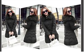 BOMOVO Femme Hoodie Fourrure Hiver Rembourré épais Manteau Parka à Capuche fourrure avec BOMOVO Femme Hoodie Fourrure Hiver Rembourré épais Manteau Parka à Capuche fourrure avec 3