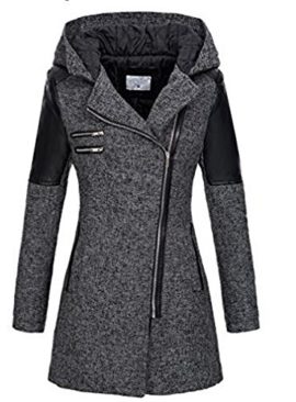 CRAVOG 2016 Mode Femmes Manteau à Capuche Patchwork en Faux Cuir Zip-up Outwear Veste Trench Coat Mince Mi-saison CRAVOG 2016 Mode Femmes Manteau à Capuche Patchwork en Faux Cuir Zip-up Outwear Veste Trench Coat Mince Mi-saison