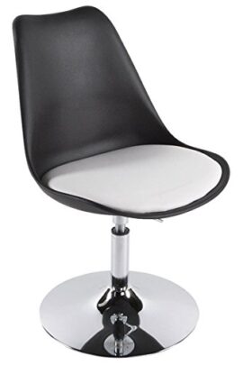 Chaise en plastique Noire et Similicuir blanc Chaise en plastique Noire et Similicuir blanc