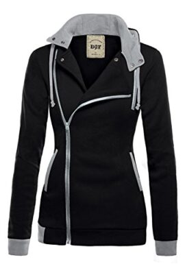 DJT Zip Manteau Blouson Veste avec Capuche Femme DJT Zip Manteau Blouson Veste avec Capuche Femme