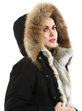 Escalier Femme Duvet Manteau 100% Réel Raton Laveur Fourrure Collier Lapin Fourrure Doublure longue chaud Hiver réal Veste en duvet Parka Escalier Femme Duvet Manteau 100% Réel Raton Laveur Fourrure Collier Lapin Fourrure Doublure longue chaud Hiver réal Veste en duvet Parka