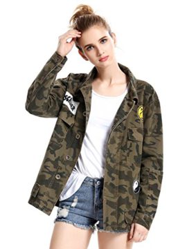 Escalier femmes poches Motif camouflage militaire Vintage Vestes Manteaux Denim Vert Armée Escalier femmes poches Motif camouflage militaire Vintage Vestes Manteaux Denim Vert Armée 3