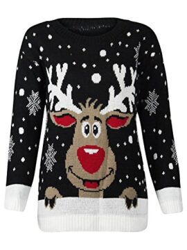 FK-Styles-Cavalier-reindeeer-Rudolph-Imprimer-flocon-de-neige-de-nol-Femmes-0-0