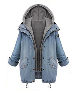 Fanessy Femme Manteaux à Capuche Gilet Jean Blouson Hiver Hoodie Veste Jacket Denim Jean-Coat Casual Outwear 2 Pièce Fanessy Femme Manteaux à Capuche Gilet Jean Blouson Hiver Hoodie Veste Jacket Denim Jean-Coat Casual Outwear 2 Pièce