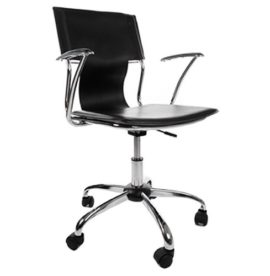 Fauteuil-de-bureau-rglable-en-similicuir-et-mtal-chrom-0