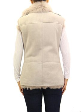 Femmes Crme Shearling Waistcoat Sans manches Body Warmer zippŽ motard Gilet Femmes Crme Shearling Waistcoat Sans manches Body Warmer zippŽ motard Gilet 4