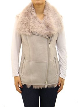 Femmes Crme Shearling Waistcoat Sans manches Body Warmer zippŽ motard Gilet Femmes Crme Shearling Waistcoat Sans manches Body Warmer zippŽ motard Gilet 5