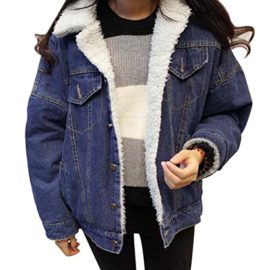 Femmes-Manches-Longues-Chaud-Manteaux-Blouson-Hiver-Jacket-Denim-0