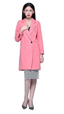 Femmes-Mode-revers-Un-bouton-Slim-Fit-longue-laine-Trench-Coat-Pardessus-0