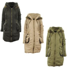 GG Femmes Lepa Oreiller col haut col fourrure capuche Zip Fixer dames Veste Manteau GG Femmes Lepa Oreiller col haut col fourrure capuche Zip Fixer dames Veste Manteau 3