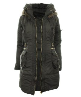 GG Femmes Lepa Oreiller col haut col fourrure capuche Zip Fixer dames Veste Manteau GG Femmes Lepa Oreiller col haut col fourrure capuche Zip Fixer dames Veste Manteau 4