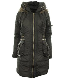 GG-Femmes-Lepa-Oreiller-col-haut-col-fourrure-capuche-Zip-Fixer-dames-Veste-Manteau-0