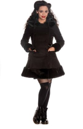 Hell Bunny Manteau Noir Sarah Jane Hell Bunny Manteau Noir Sarah Jane