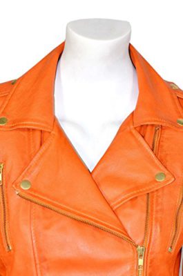 MYSTIQUE-Mesdames-orange-style-motard-Moto-Designer-Nappa-Veste-en-cuir-0-1