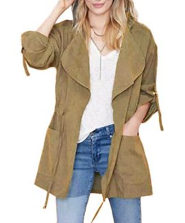 Minetom Femmes Loose Cardigan Veste Revers Lâche Blazer Manche Longue Trench Coat Veste Manteaux Minetom Femmes Loose Cardigan Veste Revers Lâche Blazer Manche Longue Trench Coat Veste Manteaux