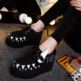 RoseG Femmes Creepers Cuir Lacets Baskets Chaussures RoseG Femmes Creepers Cuir Lacets Baskets Chaussures 6