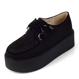 RoseG Femmes Lacets Plate Forme Gothique Punk Creepers Casual Chaussures RoseG Femmes Lacets Plate Forme Gothique Punk Creepers Casual Chaussures 2