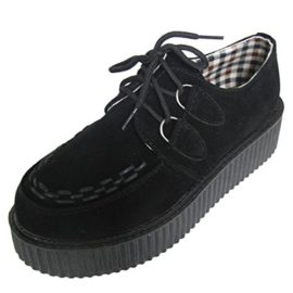 SIMPVALE Femme Chaussures Creeper Rétro Style Britannique à Lacet SIMPVALE Femme Chaussures Creeper Rétro Style Britannique à Lacet 2