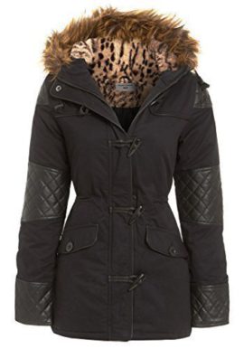 SS7 Femmes Simili Cuir Manche Parka Manteau, Tailles 36 à 44 SS7 Femmes Simili Cuir Manche Parka Manteau, Tailles 36 à 44