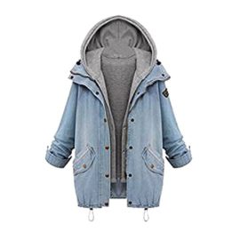 SUNNOW Femme Manteaux à Capuche Gilet Jean Blouson Hiver Hoodie Veste Jacket Denim Jean-Coat Casual Outwear 2 Pièce SUNNOW Femme Manteaux à Capuche Gilet Jean Blouson Hiver Hoodie Veste Jacket Denim Jean-Coat Casual Outwear 2 Pièce 2