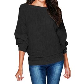 SUNNOW-Femme-Sexy-Pull-Tricot-Epaule-Nue-Manches-Longues-Batwing-Jumpers-Sweater-Hauts-Sweatshirt-0-0